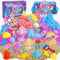 Hohosunlar Mermaid Sensory Bin Girl Toy, 2lbs Color Play Sand Art Kit w/Sandbox, 14 Castle Ocean Animal Molds, Treasure Box, Sensory Toys Birthday Christmas for Toddler Kid Ages 3 4 5 6 7 8