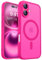 CANSHN Magnetic for iPhone 16 Case, Upgraded [Full Camera Protection] [Compatible with Magsafe] [Translucent Matte] Shockproof Protective Phone Case for iPhone 16 6.1 - Hot Pink