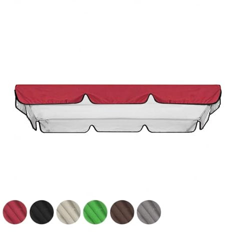 TYBEITAO 600D Hochwertiges,Silberbeschichtetes Oxford-Gewebe Hollywoodschaukel Dachbezug Winddicht,Robust und Reißfest Hollywoodschaukel Ersatzteile,Red-195 * 125 * 15cm