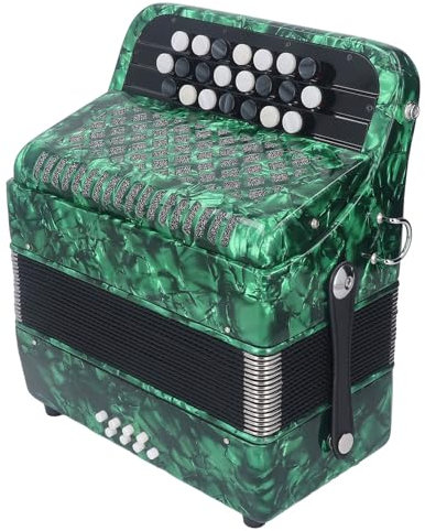 Akkordeon mit 22 Tasten, Verschleißfester, Rutschfester mit Bewertungstestband (GREEN)