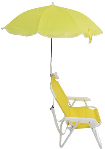Dpofirs Silla de Playa con Sombrilla Silla Plegable para Césped y Camping con Sombra de Verano Silla de Playa para Playa, Piscina, Viajes, Silla Portátil Al Aire Libre, Silla Plegable