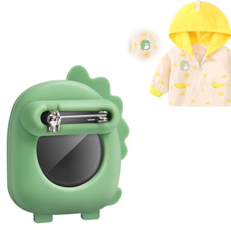 AXFEE Portachiavi Air-Tag, ustodia per tracciatore GPS nascosta, anti-emoval, custodia in silicone Airtag con pin, adatta per bambini, anziani, animali domestici, zaino (Dinosauro)