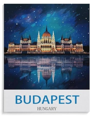 DIY 5D Diamant Malerei Kit,Budapest Ungarn,Malen nach Zahlen Erwachsene Kristall Diamond Painting Kunst(50x60cm)-I3