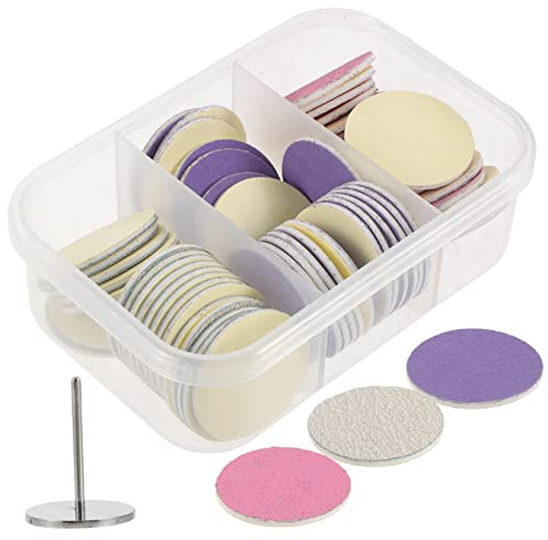 Healvian 60 Stück Pediküre Schleifscheiben Fußschaber Hornhaut zum Entfernen von Hornhaut mit Schleifpapier aus Edelstahl und Pp Leicht für Nagelstudio und Salon