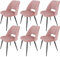 WAFTING Esszimmerstühle 6er Set, Kordsamt Stuhl Mit Dickem Cord-Schwamm Gepolsterter, Esstischstühle mit Separaten Metallbeinen, für Esszimmer, Wohnzimmer, Schlafzimmer und Empfang, Rosa