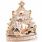 Gruppo Maruccia - Albero di Natale da Tavolo in Legno Intagliato - Con Paesaggio Invernale e Addobbi - Altezza 36 cm - Idea Regalo