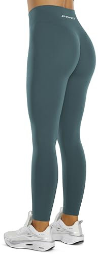 JOYSPELS Gym Sport Leggings Damen, Sporthose Damen Lang Blickdicht Po Push Up Seamless Leggins Tights BlaugrünNeu L