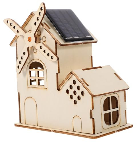 Abaodam 1 Satz Wissenschaftliche Experimentierausrüstung DIY Solarwindmühle Solarwindmühle Montagesatz Wissenschaft Solarwindmühle Kindermontagespielzeug Windmühle