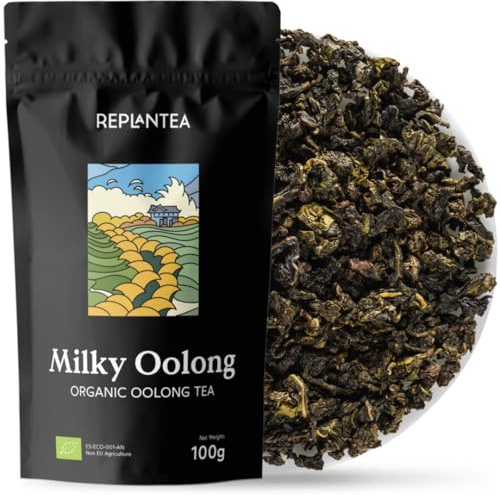 Thé Milky Oolong Bio (100g) | Thé Oolong en Vrac aux Notes Naturelles de Lait & Vanille | Onctueux et Gourmand | REPLANTEA