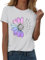 T Shirt Donna Manica Corta Cotone con Stampa Maglietta Casual Girocollo Estiva Base Tee Bluse Vintage Moda Manica Corta Stretch Camicia Elegante Top 2025 per Il Tempo Libero,Running,Pigiama