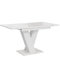 MEBLINI Esstisch Ausziehbar - Esszimmertisch Modern - Küchentisch - Säulentisch - Ausziehtisch - Dining Table - Esszimmertische - 120-160x80x75cm - MASIV - Weiß Marmor/Weiß Matt