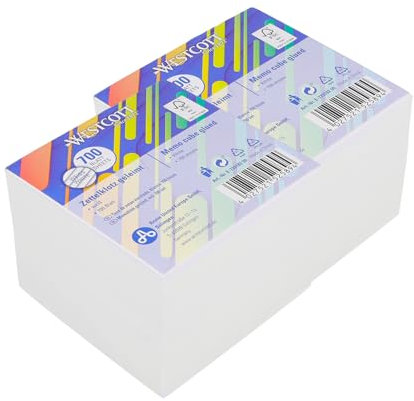Westcott Notizzettel weiß 700 Blatt (2er-Set) | 2 x Zettelblock geleimt mit 9 x 9 cm großen Blättern in weiß | FSC-zertifiziertes Papier 80g/m² | E-1733182 00