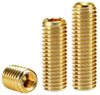Hex Socket Set Grub Screw,50pcs DIN916 M5 Brass Hexagon Hex Socket Set Screws With Cup Point Grub Screw Bolts(M5*30)