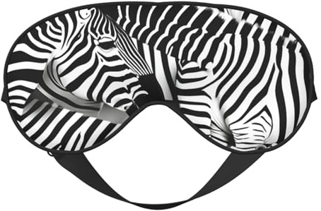 Zebra Schlafmaske, 100% natürliche Maulbeerseide, Augenmaske mit ultraweichen Augenabdeckungen zum Schlafen, Reisen, Nickerchen
