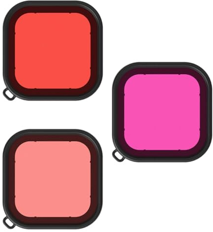 HEALSOPTHY 3 Stück Unterwasserkamera Filter mit Objektivabdeckung Passend für Gopro 8 für Tauchen und Wassersport Zufällige Farbe