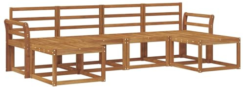 vidaXL Outdoor-Sofagarnitur 6 pcs Natur Holzwerkstoff, Moderne Outdoor-Sofa Set, langlebige Gartenmöbel, stylische Pool Lounge, vielseitige Sitzmöbel