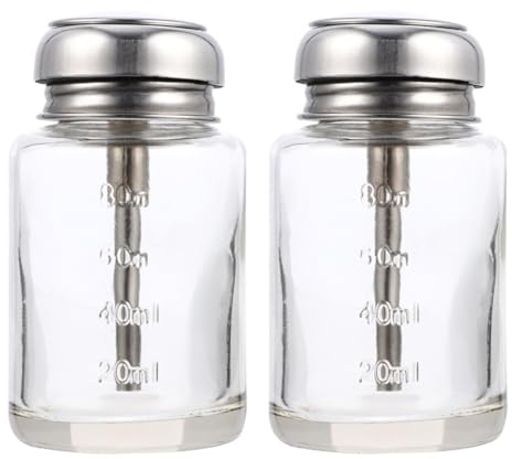 2 Bouteilles Verre 100ml Pression Rechargeables Liquide Cosmétique Portable | Voyage, Stockage Produits Beauté, Design Léger Anti-Gaspillage, Transparent