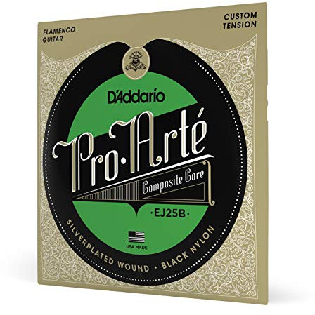 D'Addario EJ25B Pro-Arte Composite Flamenco Guitar Strings - Black Nylon, 4.8 in*4.8 in*1.0 in