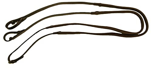 Rubber Grip Reins in Black or Brown (Brown, Full 5/8)