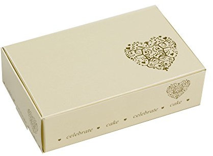 Neviti Vintage Romance Cake Box, Paper, Gold, 10 x 6.2 x 2.5 cm