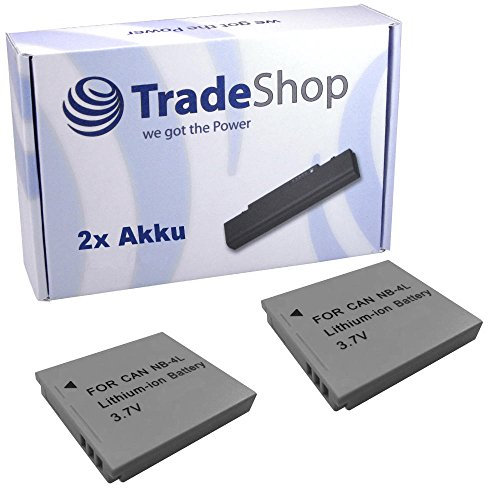 2 x High Performance Camera Lithium Ion Battery Replaces NB-4L NB-4LH NB4L NB4LH for Canon PowerShot SD630 TX1 SD – 200 Sd/300 SD 400 SD 430 450 600 630 TX IXY Digital 40 50 55 55