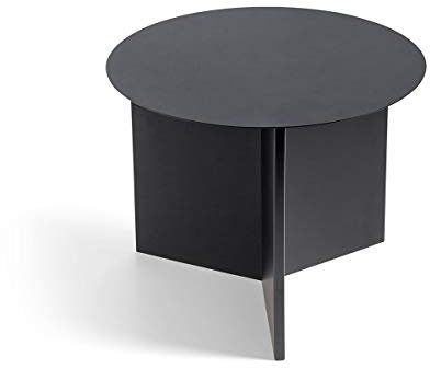 Hay Slit Table Round Beistelltisch, Stahl, Black, 35,5cm, Schwarz