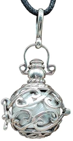 Kiss of Leather Engelsrufer Anhänger aus 925 Sterling Silber, 18mm Durchmesser, mit Klangkugel