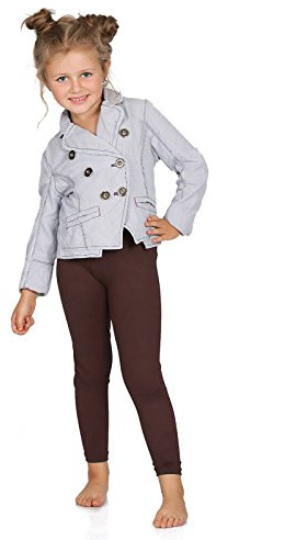FUTURO FASHION Girls Children Full Length Plain Cotton Leggings Cycling Casual Wear Infant Trousers Leggings Solid Tights Pants for Kids 2 Years Brown Child