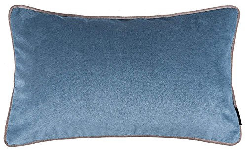 McAlister Textiles Matter Samt | Kissenbezug für Sofakissen in Hellblau | 60 x 40cm | erhältlich in 25 Farben | griffester Samt edel paspeliert | Kissenhülle für Samtkissen