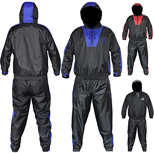 AQF Tuta Felpata Uomo Tuta da Sauna Dimagrire Velocemente Sauna Suit Tuta Sauna Dimagrante Donna E Uomini Per Palestra E Jogging Ecc (Blu, 2XL)