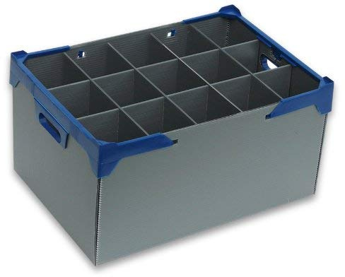 Wine Gin Balloon Glass Storage Box by Glassjacks for Glasses with a Max Width 97mm, Glass Max Height 245mm. Fully Assembled with Lid,15 cells to store 15 glasses.