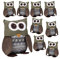 Relaxdays Türstopper Eule, Türpuffer Stoff, Türsack Boden, Türhalter Kinder, dekorativ, HxBxT: 24 x 14 x 14 cm, braun