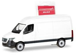 Herpa Modellbausatz Herpa Mercedes-Benz Sprinter `18 Kasten Hochdach, weiß, Miniatur im Maßstab 1:87, Sammlerstück, Kit für Modellbau, Kunststoff, Farbig
