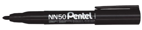 PENTEL Green-Label NN50 Permanent Marker Pens with 1.3 mm Bullet Tip Pack of 3 Black