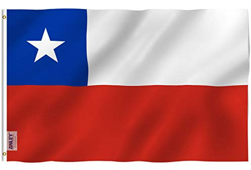 Anley Fly Breeze 3x5 Fuß Chile Flagge - Lebendige Farbe und UV-beständig - Canvas Header und doppelt genäht - Chilenische Flaggen Polyester mit Messingösen 3 X 5 Ft