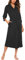 UNibelle Vestaglia Lunga da Donna Manica a 3/4 Kimono Donna con Cintura Scollo a V Accappatoio con 2 Tasche Nero M