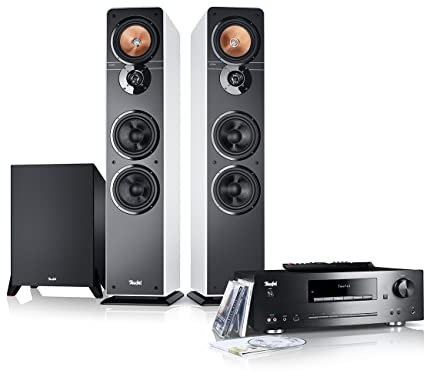 Teufel Ultima 40 Kombo Power Edition – Sistema HiFi Stereo con potente subwoofer, potente, Bluetooth aptX, NFC, ricevitore CD, radio digitale DAB+, USB, sistema a 3 vie, musica, TV, giochi – bianco