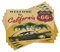 ABAKUHAUS Retro Platzmatten, Retro Welcome to California Werbesitz Von Hollywood In Pop Art Style Druck, Waschbare Stoff Esszimmer Küche Tischdekorations Digitaldruck, Smaragdgrün Rot