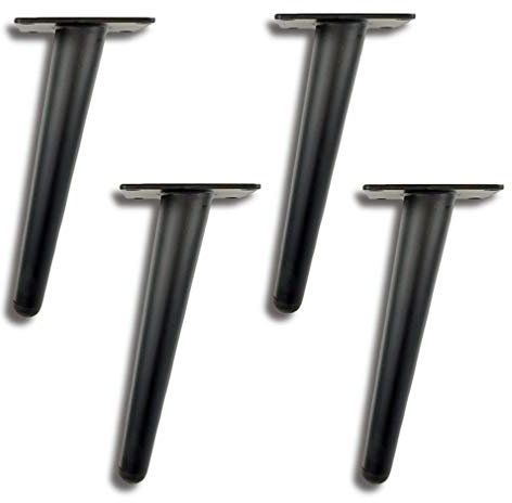 Pieds de Meubles Lot de 4 Pieds de Table Style Européen Table Pied Fer Forgé Pieds pour Canapé Jambe Penchée Noire