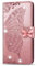 Reevermap iPhone 12 Mini Case Glitter Cystal Flip PU Leather Phone Cover for iPhone 12 Mini, Shockproof Wallet Card Slots Butterfly Embossed Gems Bling Shiny Magnetic Clasp Kickstand, Rose Gold