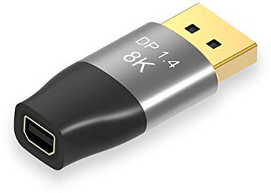 xiwai Mini DisplayPort 1.4 8K 60Hz Adaptador hembra Ultra-HD UHD 4K 144Hz a DP macho 7680 * 4320 para video PC portátil TV