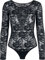 Urban Classics Ladies Lace Longsleeve Body Donna Body Nero S 91% Poliammide, 9% elasthane