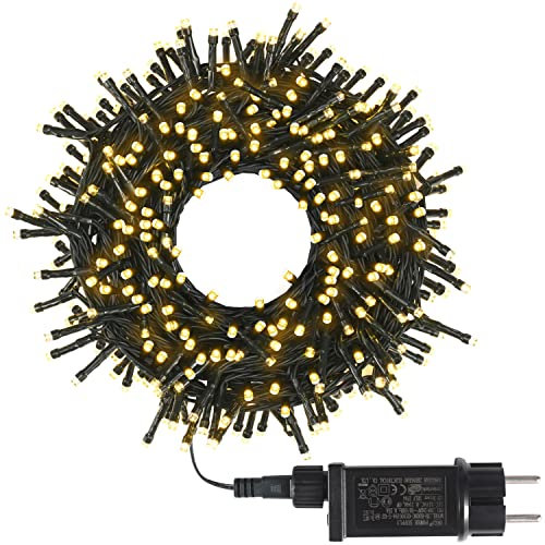 SHENKEY 200 LED Lichterketten, Outdoor/Indoor 23m 8 Modi Weihnachtslichterketten, GS zertifiziert, Lichterketten Plug-in für Weihnachtsfeier Hochzeit Garten Baumdekor (Warmweiß)