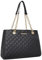 Montana West Schulterhandtaschen für Frauen Gesteppte Tote Geldbörse Damen Designer Satchel Hobo Tasche mit Kettenriemen Geschenk 040, 040 Schwarz,