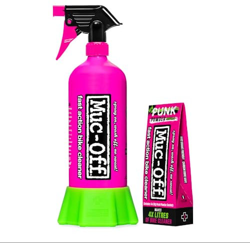 Muc-Off Punk Powder Bottle for Life Bundle - Bike Cleaner Kit with Reusable Spray Bottle - Plastic-Free Bike Wash Refill for Bicycle and Motorcycle