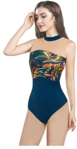 ROYAL SMEELA Ballett Trikot Damen Grün Hosenträger Ballett Tanz Trikots rückenfrei Gymnastik Body Trikot Leotard Tanz Body Damen Balletttrikot Tanzbody