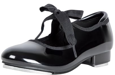 Linodes Leder/Lackschuh für Mädchen und Jungen (Kleinkind/kleines Kind/großes Kind), Schwarz Lack, 10.5 Little Kid