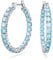 Swarovski Matrix Kreolen, Rhodinierte Ohrringe mit Strahlenden Blauen Swarovski Kristallen