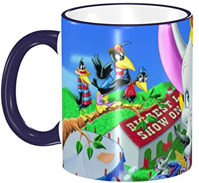 Tasse für Dumbo Kaffeetasse, lustiger Geburtstag oder Weihnachten, Muttergeschenk, 11 oz Kaffeetasse, Keramiktasse mit farbigem Rand