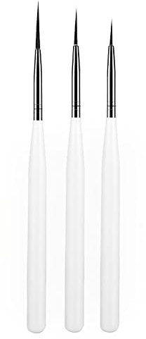 luoshaPUCY Pinceaux en Détail à Ongles, 3 Pièces Pinceau Nail Art Ongles Pinceau Liner de détail pour Ongle Gel pour dessiner des lignes DIY la Conception